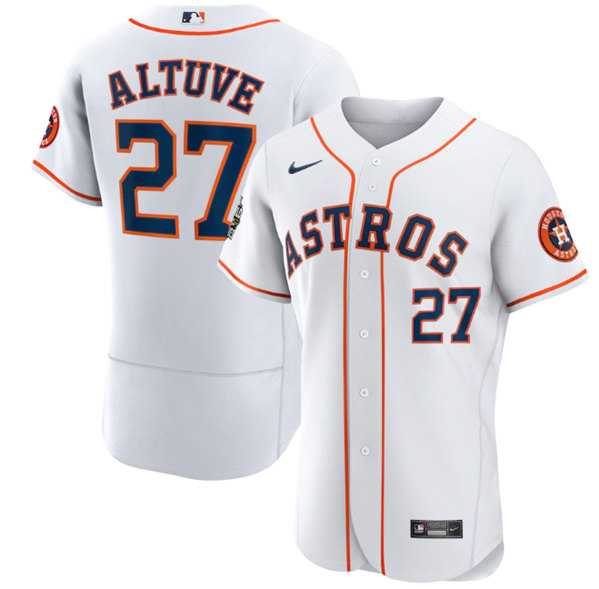 Men%27s Houston Astros #27 Jose Altuve White 2022 World Series Flex Base Stitched Baseball Jersey->houston astros->MLB Jersey